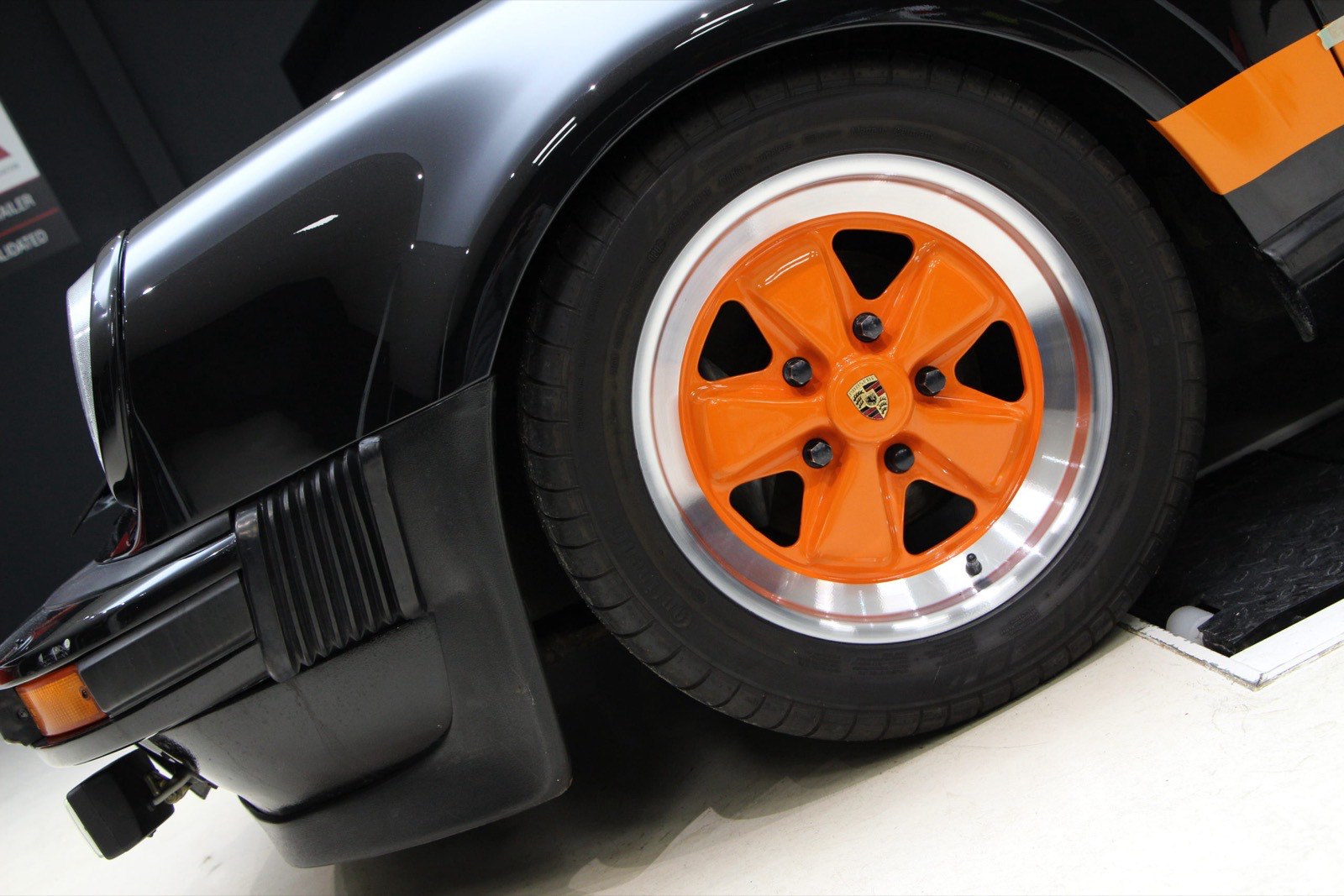 Classic car being detailed at Gtechniq Works